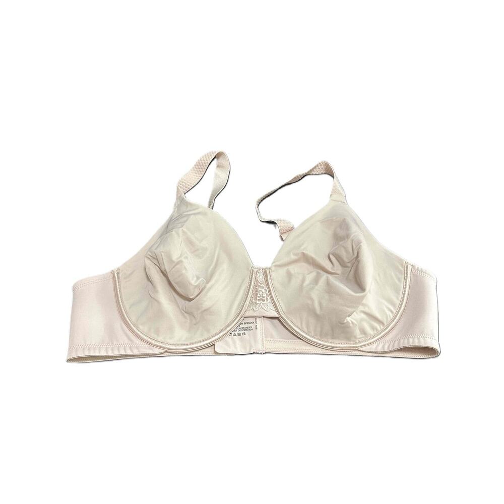 Vanity Fair Pink Underwired Back Closure Lace Detail Womens Bra Size 44C